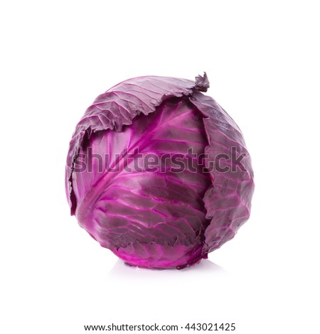 red cabbage isolated on white.