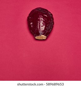 Red cabbage on a red background