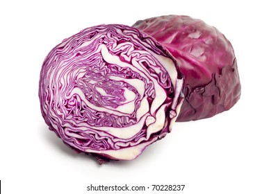 Red Cabbage On White