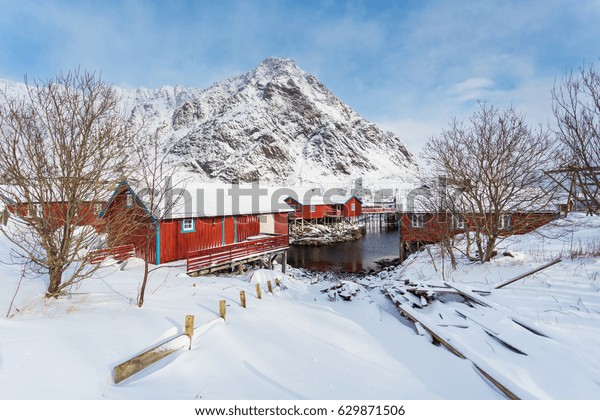 Red Cabins Fishing Village Lofoten Islands Stock Photo Edit Now