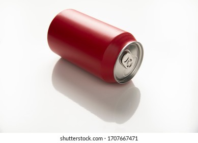 Red Can Of Soda White Reflex Background