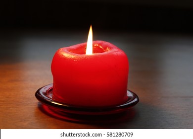 Red Candle Burning