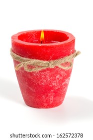 Red Candle Isolated On White