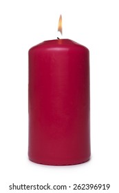 Red Candle Isolated On White Background