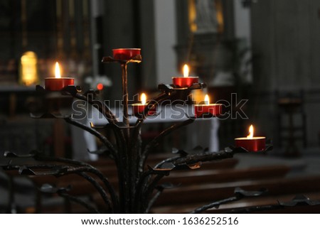 Red Candles in the church 