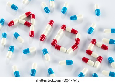 Red Capsule And Blue Capsule In AIDS WORLD, HIV Medication