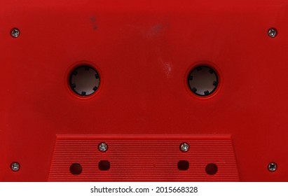 Red Car Adaptor Tape Deck Cassette Background Texture, Space For Text