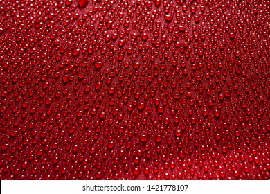 Red Car With Hydrophobic Coating - Beautiful View