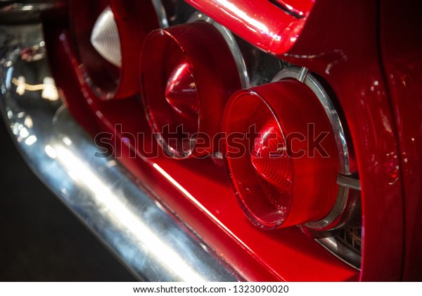 Red car rear\
lights