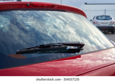 The red car rear wipers