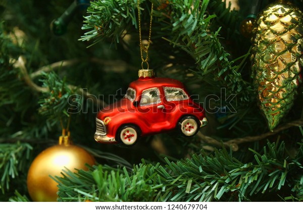 Red Car Toy Cone Ball Decorations Stock Photo Edit Now