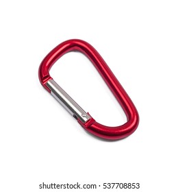 Red Carabiner Isolated