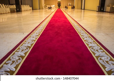 Red Carpet With A Beautiful Pattern For VIP