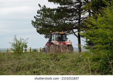 Red Case Puma 340 Tractor On A Country Lane