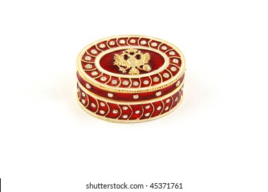 Red casket with incrustation