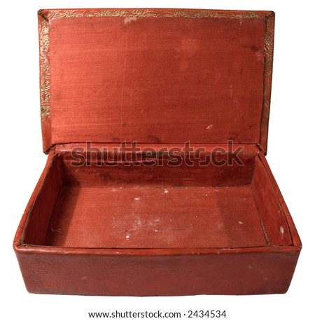 Red casket. Isolated.
