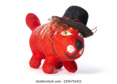 Red Cat - Soft Toy Made Of Felt Wool