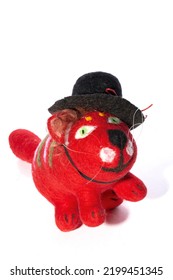 Red Cat - Soft Toy Made Of Felt Wool