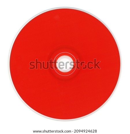 red CD (compact disc) for music and data recording