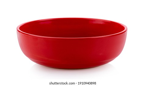 red ceramic bowl