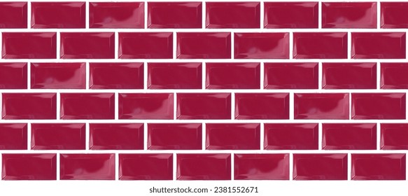 Red ceramic tile background. Old vintage ceramic tiles in red to decorate the kitchen or bathroom