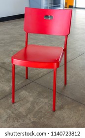 Red Chair Inside A Modern Meets Traditional Ski Lodge