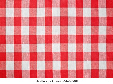 Red Checked Fabric Tablecloth