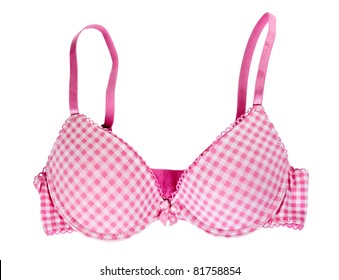 red checkered bra isolated on a white background