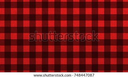 Red Checkered Fabric Background Texture