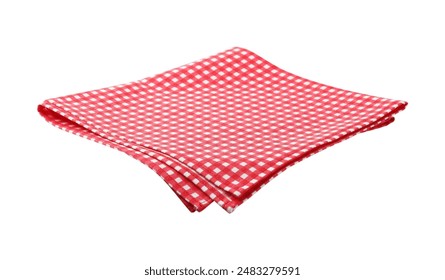 Red checkered picnic tablecloth isolated on white - Powered by Shutterstock