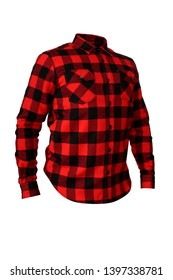 Red Checkered Shirt Isolated On White Background