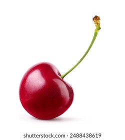 Red Cherry isolated on white background. Clipping path.