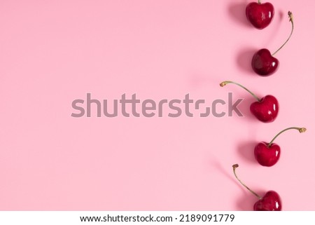 Similar – Image, Stock Photo Cherry background. Cherry top view, banner size