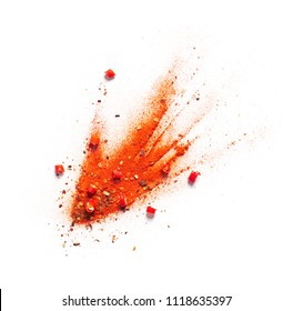 Red Chili Pepper, Powder And Flakes Burst