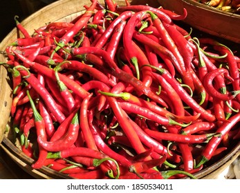 
Red Chilies In Baskets At Lovina Market, Singaraja, Bali, Indonesia, 6 January 2020