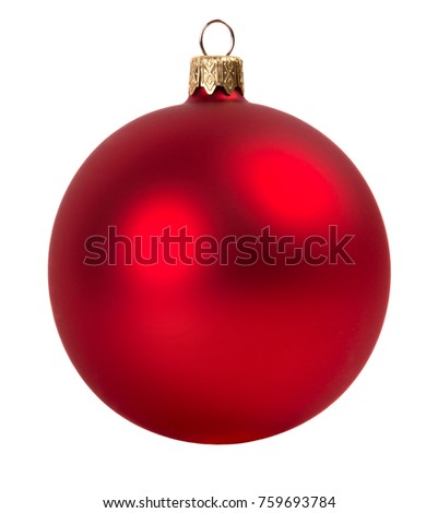 Red christmas ball isolated on white background