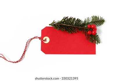 Red Christmas Gift Tag