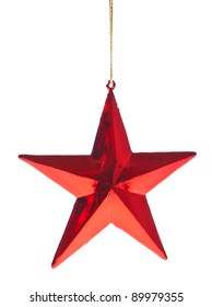 Red Christmas Star Isoalted On White Background