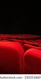 The red cinema chairs with the emptyness