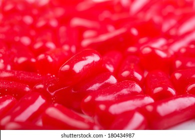 Red Cinnamon Candy In A Pile