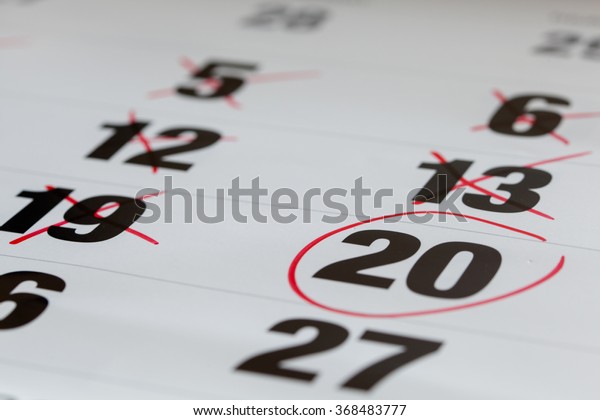 Red Circle Marked On Calendar X Stock Photo 368483777 | Shutterstock