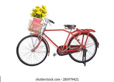 red classic bicycle on white background - Powered by Shutterstock