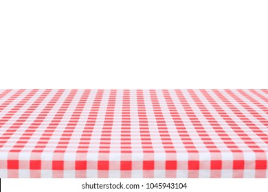 Red Classic Checkered Tablecloth On White Stock Photo 1045943104