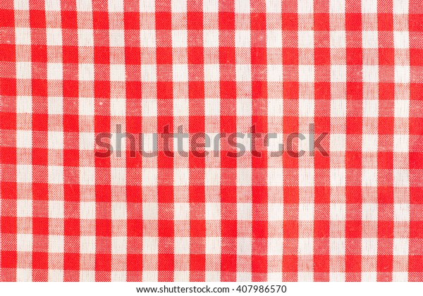 Red Classic Checkered Tablecloth Texture Background Stock Photo (Edit