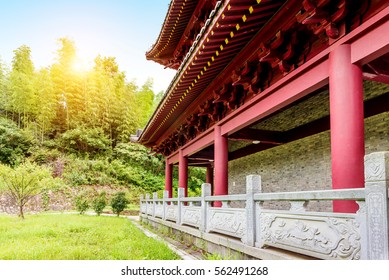 Red classical architecture, the emperor's palace, Beijing, China.