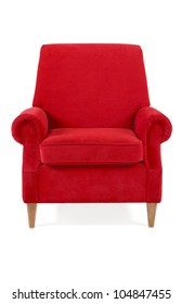 Red Classical Armchair Isolated On White