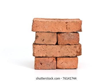 Red Clay Brick, Isolated On White