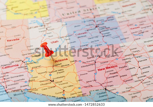 Red Clerical Needle On Map Usa Stock Photo Edit Now 1472852633