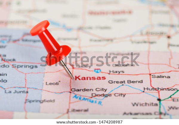 Red Clerical Needle On Map Usa Stock Photo Edit Now 1474208987