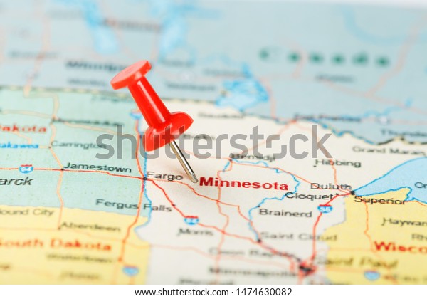 Red Clerical Needle On Map Usa Stock Photo Edit Now 1474630082